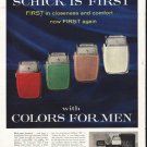1956 Schick Shaver Ad "Schick Is First"