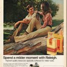 1972 Raleigh Cigarettes Ad "milder moment"