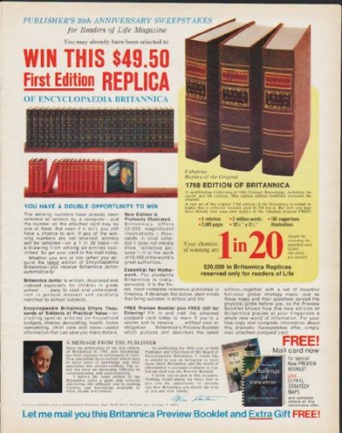 1972 Encyclopaedia Britannica Ad "First Edition Replica"
