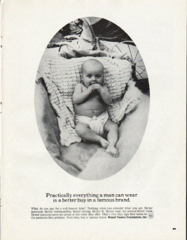 1965 Brand Names Foundation Ad "Practically everything"