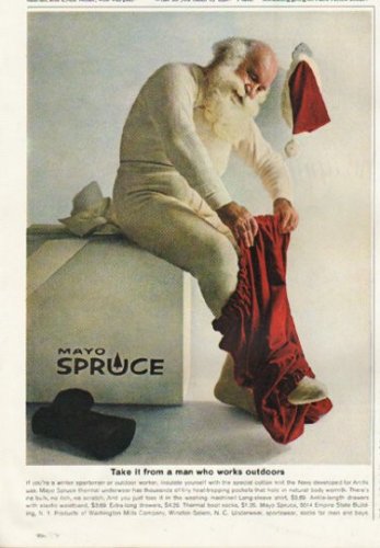 1961 Mayo Spruce Ad "a man who works outdoors"