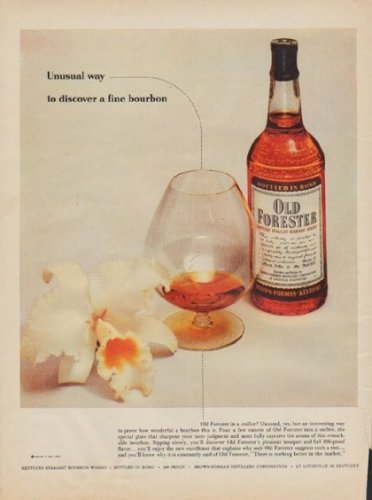 1955 Old Forester Whisky Ad "Unusual way"