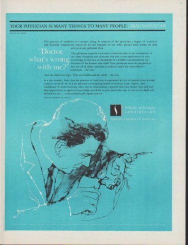 1962 Mead Johnson Laboratories Ad "Your Physician Is Many Things"