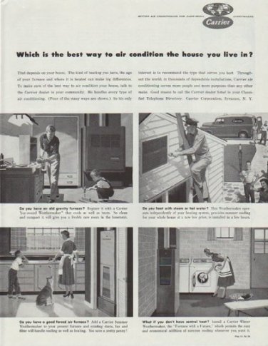 1958 Carrier Air Conditioner Ad "the house you live in"