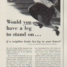 1952 The Hartford Insurance Ad "leg to stand on"