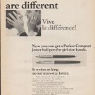 1965 Parker Pens Ad "Girl-size hands"