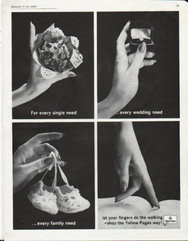1963 Yellow Pages Ad "For every single need"