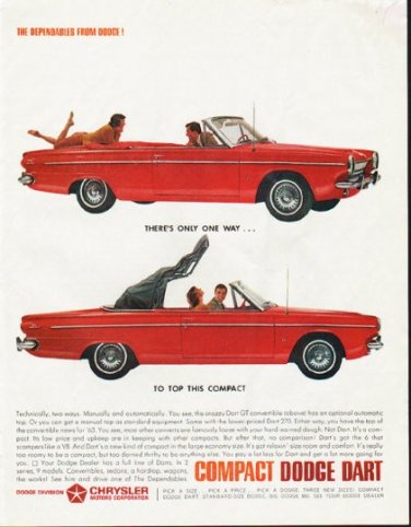 1963 Dodge Dart Ad "There's only one way" ~ (model year 1963)