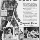 1937 Seagram's Crown Ad "Keep In Trim"
