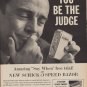 1960 Schick Electric Razor Ad "You be the judge"