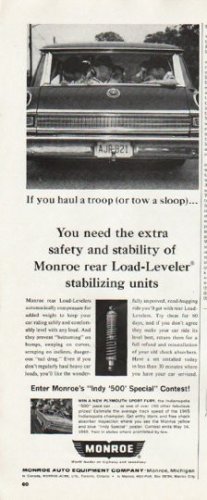 1965 Monroe Shock Absorber Ad "haul a troop"