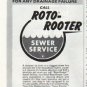 1965 Roto-Rooter Ad "any drainage failure"
