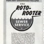 1965 Roto-Rooter Ad "any drainage failure"