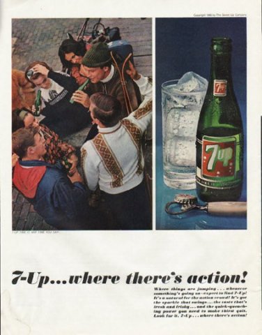 1965 7-Up Ad "Where things are jumping"