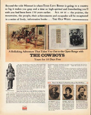 1972 Time-Life Books Ad "The Old West"