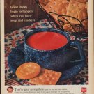 1961 Campbell's Soup Ad "soup and crackers"