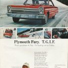 1965 Plymouth Fury Ad "T. G. I. F." ~ (model year 1965)