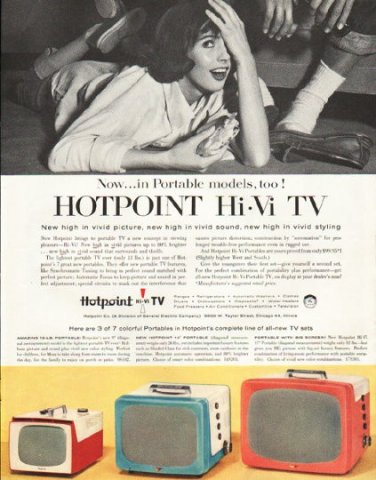 1956 Hotpoint TV Ad "Portable models"