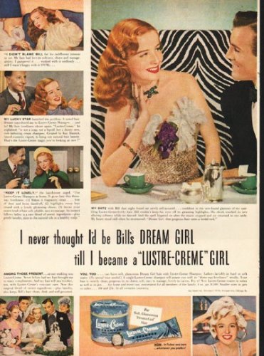 1948 Lustre-Creme Shampoo Ad "Bill's Dream Girl"