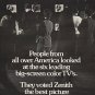1972 Zenith Television Ad "Which Color TV"