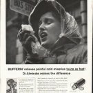 1958 Bufferin Ad "painful cold miseries"