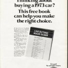 1972 Ford Ad "free book" ~ (model year 1973)