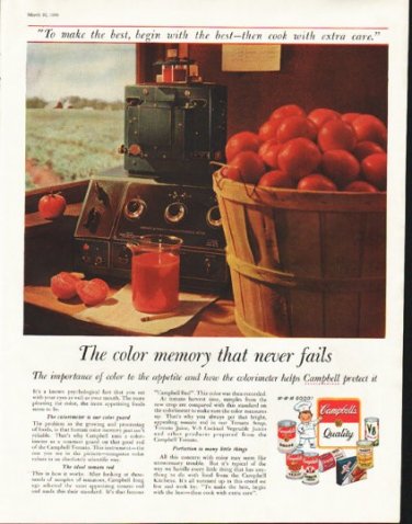 1958 Campbell's Soup Ad "color memory"