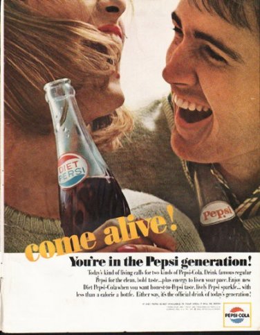 1964 Pepsi-Cola Ad "come alive"