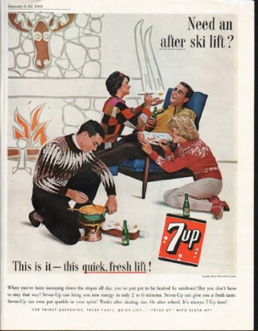1963 7-Up Ad "this quick, fresh lift"