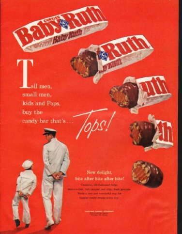 1961 Baby Ruth Candy Bar Ad "Tall men"