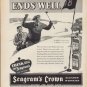 1937 Seagram's Crown Whiskey Ad "All's Well"