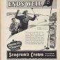 1937 Seagram's Crown Whiskey Ad "All's Well"