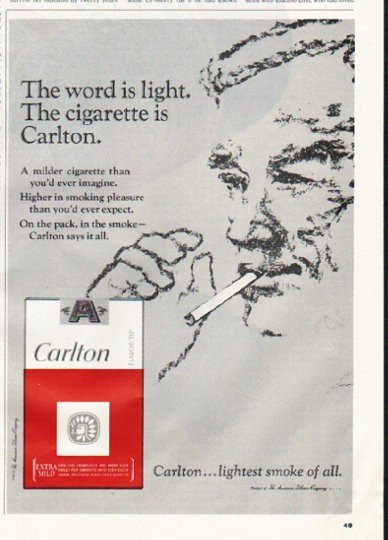 1965 Carlton Cigarettes Ad 