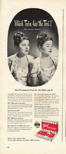 1948 Toni Home Permanent Ad "Which Twin"
