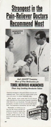 1965 Anacin Ad "Doctors Recommend Most"