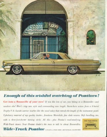 1962 Pontiac Ad "wishful watching" ~ (model year 1962)