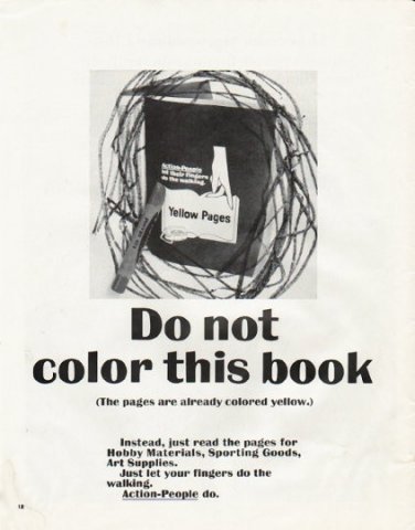 1965 Yellow Pages Ad "Do not color"