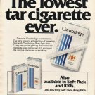 1980 Cambridge Cigarettes Ad "lowest tar cigarette"