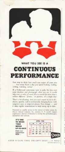 1958 Shuron Optical Ad "Continuous Performance"