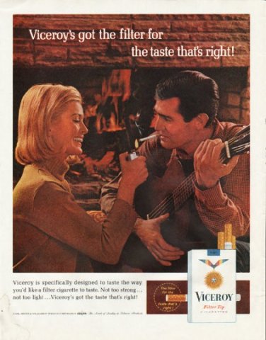 1965 Viceroy Cigarettes Ad "got the filter"