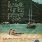 1961 Pan Am Airline Ad "10 Islands"