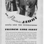 1937 French Line Fleet Ad "Business Trip Or Pleasure Jaunt"