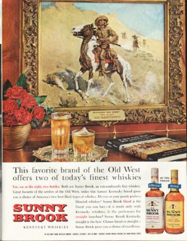 1961 Sunny Brook Whiskey Ad "Old West"