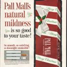 1961 Pall Mall Cigarettes Ad "natural mildness"