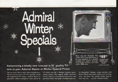 1963 Admiral Television Ad "totally new concept"