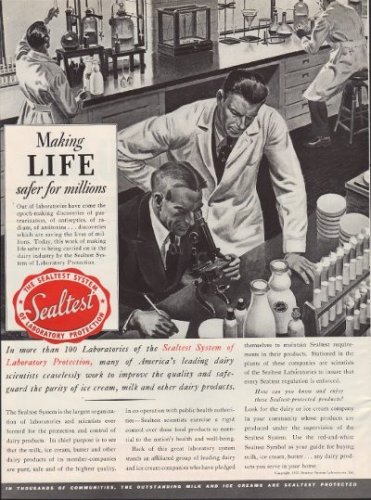 1937 Sealtest System Ad "Safer For Millions"
