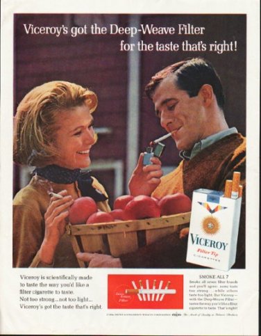 1964 Viceroy Cigarettes Ad "Deep-Weave Filter"