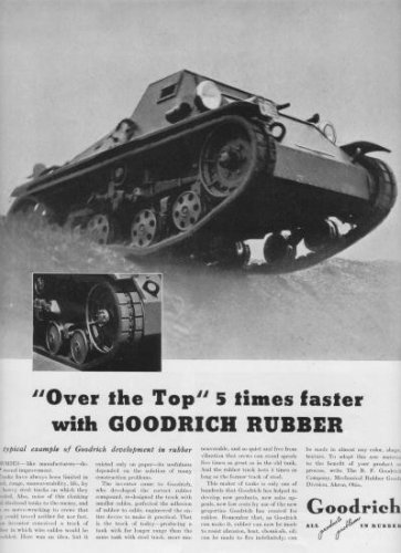 1937 Goodrich Rubber Ad "Over The Top"