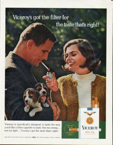 1965 Viceroy Cigarettes Ad "taste that's right"