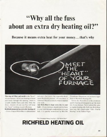 1964 Richfield Heating Oil Ad "Why all the fuss"